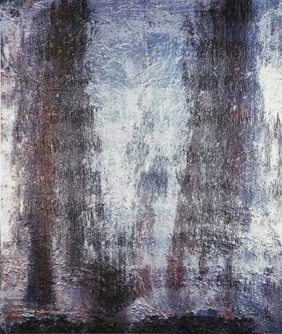 Pathos und Subtilit&auml;t silber &bull; 1998 119 &times; 127 cm &bull; &Ouml;l, Aluminium auf Leinwand