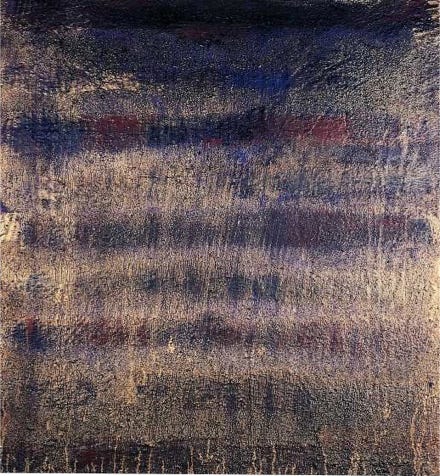 Pathos und Subtilit&auml;t gold &bull; 1998 110 &times; 129 cm &bull; &Ouml;l, Kupfer auf Leinwand