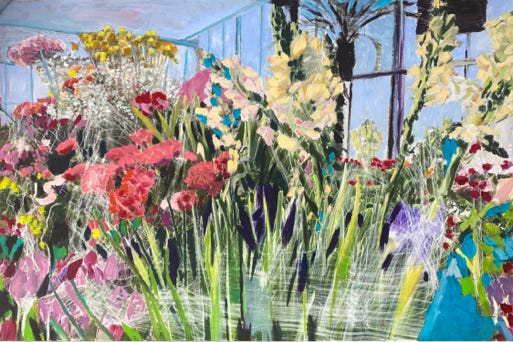 In Bloom, Blumenbildserie, 2025, L&uuml;beck, 45 x 30 cm, &Ouml;l auf Alu-Dibond