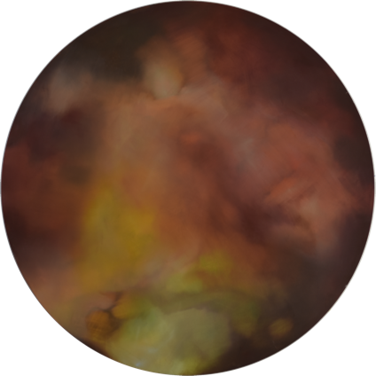 Blink and you&acute;ll miss it, Tondo, Berlin 2019, &Ouml;l auf Leinwand, &Oslash; 130 cm