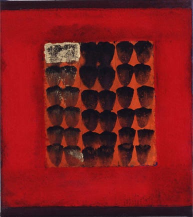 Ikone &bull; 1995 Gedanken zum Ornament 42 &times; 47 cm &bull; &Ouml;l auf Leinwand